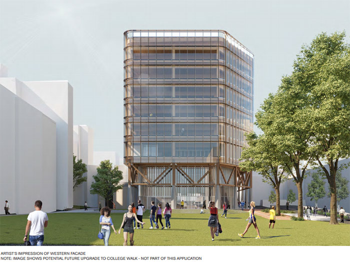 Artist impression of new engineered Timber Building for UNSW