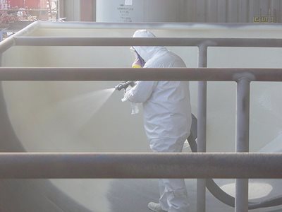 Rhino Linings Industrial Grade Protective Coating Spraying Commercial Setting