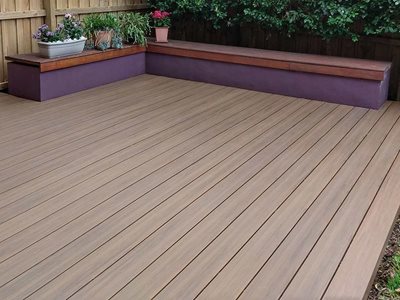 CleverDeck Solid Composite Decking on Outdoor Porch