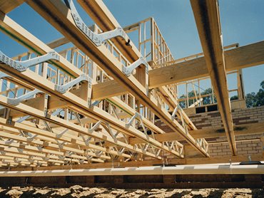 timber steel framing structure construction site 