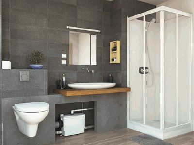 Saniflo Sanipack Pro Up Macerator Pump In Bathroom