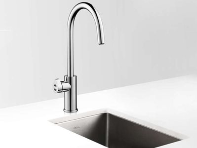 Bright Chrome Arc Tapware and Sink