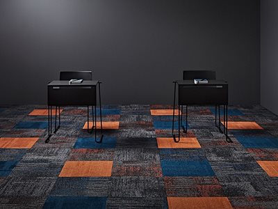 Signature Floors Raw Elements Orange Blue and Grey