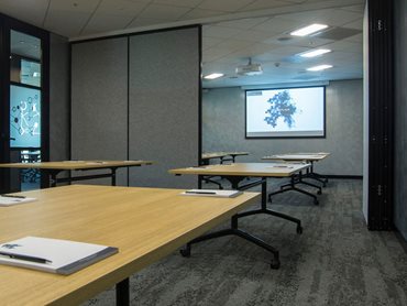 The operable walls were installed to provide flexible meeting rooms 