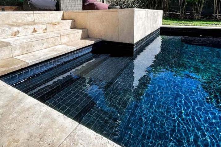 Pool tile ideas pool tiling materials glass mosaic resort