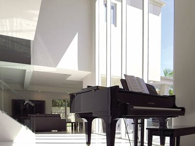 Opal Plasterboard Residential Entrance Hall Piano Interior