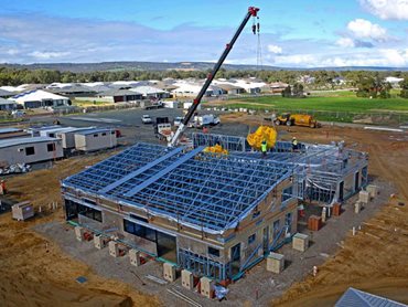 The lightweight TRUECORE steel framing allowed swift frame assembly and installation once the first floor slabs were poured