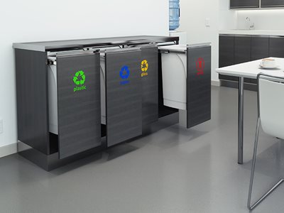 Hideaway Bins Recycling Station Commercial Kitchen Interior