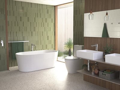 Caroma Urbane II Collection Green Bathroom Interior