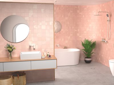 Caroma Urbane II Collection Pink Bathroom Interior