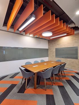 Armstrong acoustic systems in meeting space interior