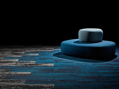 Signature Floors Textured Directional Carpet Planks in Blue and Grey