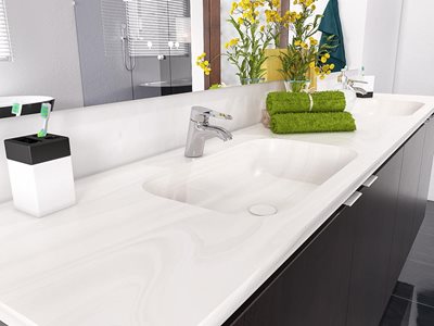 Corian White Onyx Basin in Bathroom