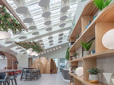 Autex Horizon Suspended Acoustic Ceiling Panels Commercial Office Breakout Space
