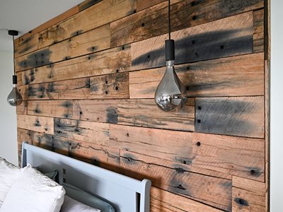 Feature Wall Rough sawn sleeper panels