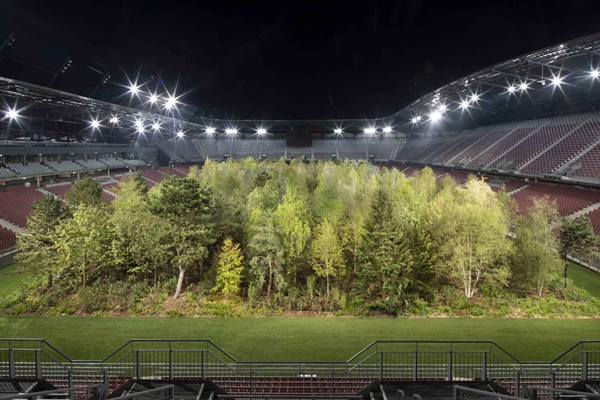 klaus littmann for forest klagenfurt football stadium austria trees