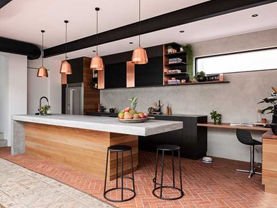 Robertsons Building Products Rustic Red Brick Tiles Claremont Residential Kitchen