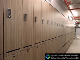 Locker systems for commercial wet areas