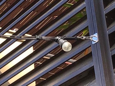 Detailed close up catenary lights