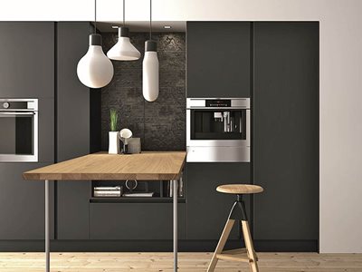 Nover Fenix Residential Kitchen Black Cupboards