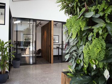 The timber flooring planks were used throughout many offices 