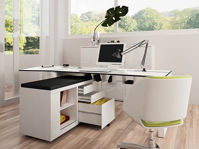 Mobile Caddy White Office Storage