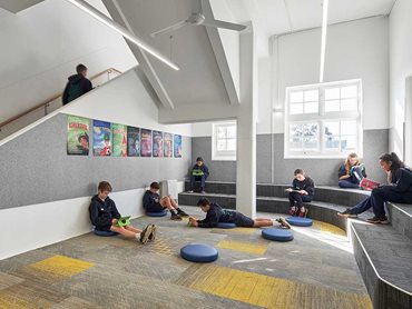 Carpet tiles from Godfrey Hirst’s Mohawk Group brand were specified for the learning centre 
