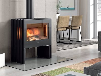Hergom Cast Iron Fireplace in Modern Living Room Setting
