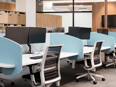 Autex Cove Slide-on Acoustic Divider Office Desk Light Blue