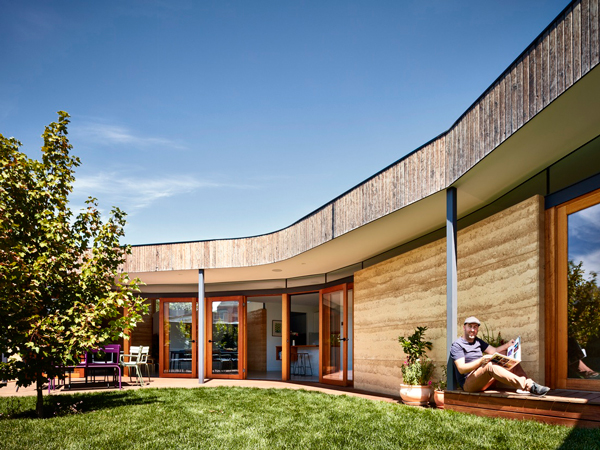 rammed earth extension exterior