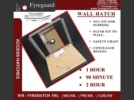 Concealed hinge - Wall Hatch: 1 Hour, 90 minute, 2 hour 