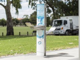 Drinking Water Stations with Drinking Fountain, Bottle Refill, Dog Bowl and Signage Functionalities