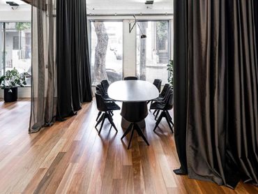 Spotted Gum from Plank Floors’ hardwood collection was selected for the project. 
