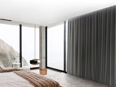 Verosol Glydea Motorised Curtain Track System Modern Bedroom Interior
