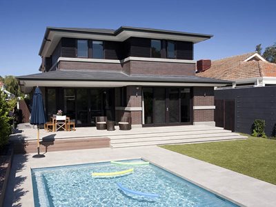 residential house swimming pool backyard