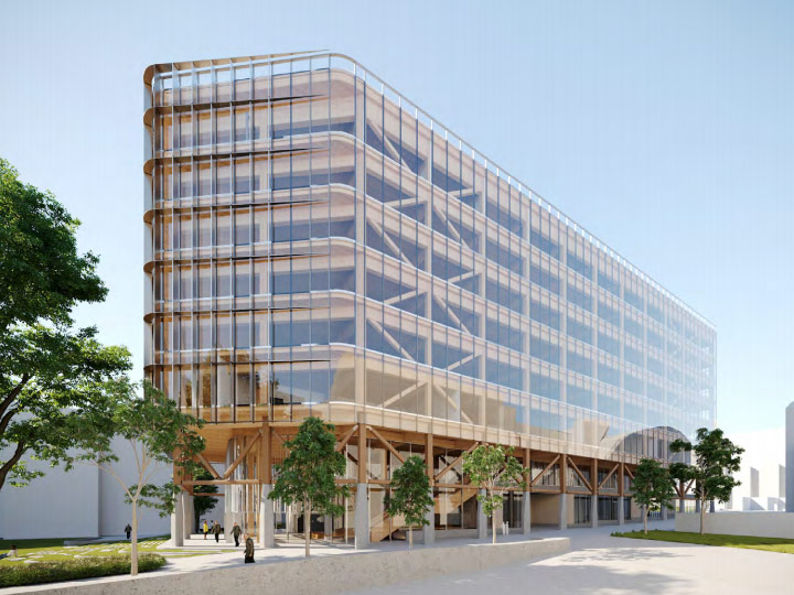 Render of new engineered timber building of UNSW