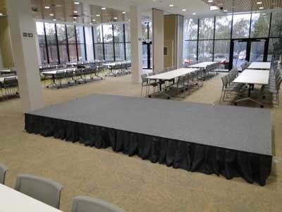 QUATTRO Fold &amp; Roll stage system when the conference room is fully opened up
