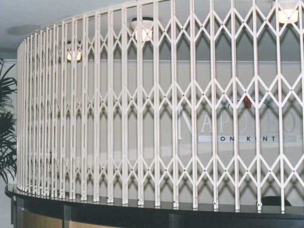 ATDC&rsquo;s security door in a curved trellis configuration
