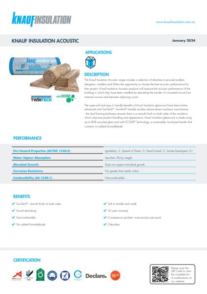  Knauf Insulation Acoustic Product Datasheet