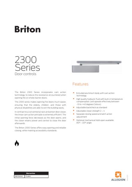 Briton 2300 Series Door Controls Product Catalogue 