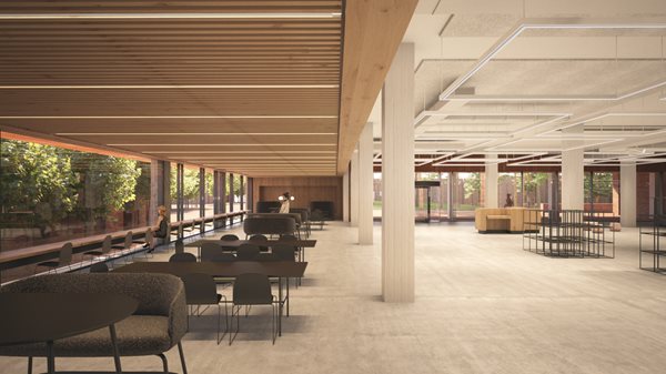 The TL Robertson Library Building is the oldest and largest building on Curtin’s Bentley campus and was identified as being in need of refurbishment to modernise the spaces and infrastructure to meet contemporary needs, with improved physical and visual access to the wider precinct.