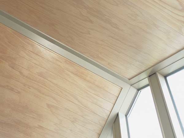 Ecoply Plygroove lining delivers the natural warmth and beauty of wood
