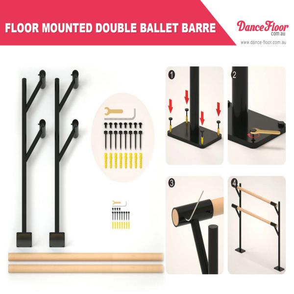 Dance Floor By Transtage Floor Mounted Double Ballet Barre Manual