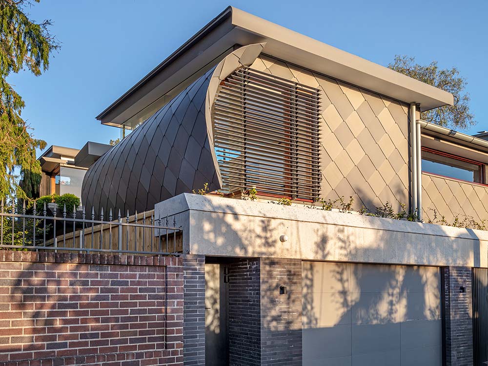 The Centennial Park residence featuring uniquely designed shingles on the walls 