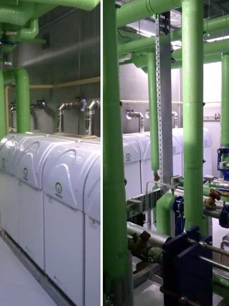 The 150kW Meridian condensing hot water heaters at Canberra&rsquo;s Next Gen Health and Lifestyle Club
