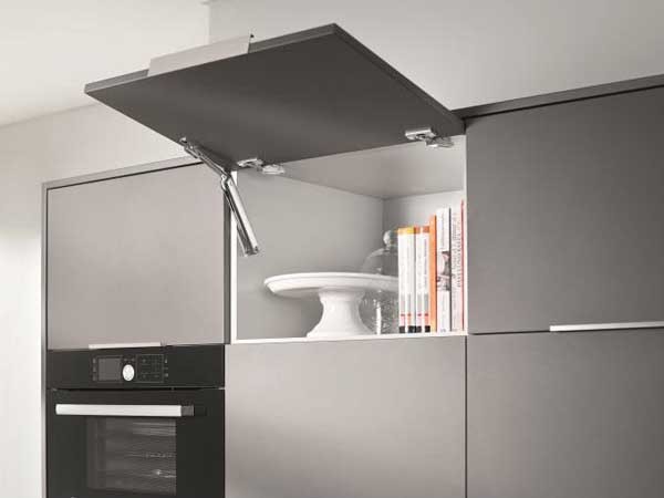 AVENTOS HK-XS: the economical compact stay lift fitting with a sleek and narrow design. (Photo by Blum)