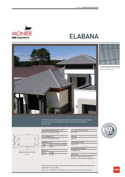 Monier Elabana Data Sheet