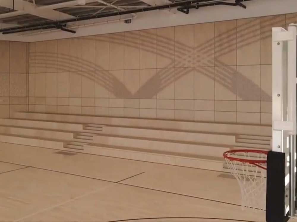 Key Ply acoustic plywood panels in the Whyalla College gym 