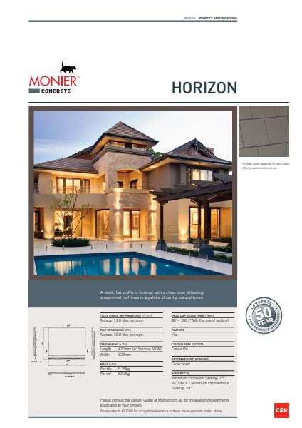 Monier Horizon Data Sheet