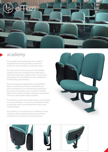 Effuzi Academy  Engineered Seating Range 